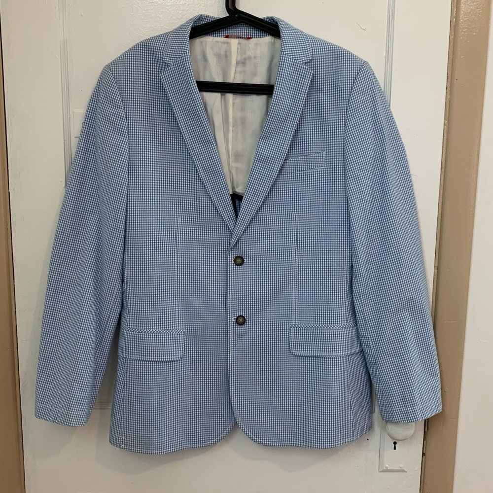 IZOD Blue Checkered Sport Coat